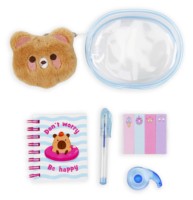 Set de Papelería Kawaii con Estuche de PVC, Cuaderno Bonito, Bolígrafo, Notas Adhesivas, Cinta Adhesiva y Llavero de Peluche, Regalo Escolar Creativo para Niñas