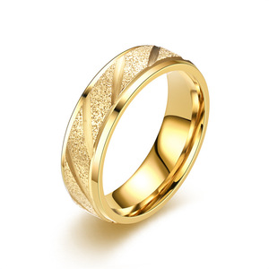 Anillo de Acero Inoxidable de Diseño de Moda <span class=keywords><strong>para</strong></span> Mujer, Anillo de Pareja Personalizado Grabado y Esmerilado, Accesorios de Alta <span class=keywords><strong>Joyería</strong></span> <span class=keywords><strong>para</strong></span> <span class=keywords><strong>Hombre</strong></span> - Product Image 1