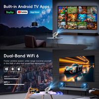Mini projecteur prend en charge la résolution 4K 1080P, projecteur portable avec WiFi 6 et sans fil 5.4, petit projecteur de voiture, correction trapézoïdale 180 °   Réglable