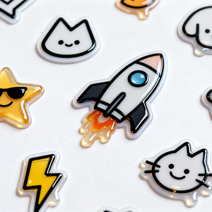 Leuke cartoon epoxy <span class=keywords><strong>stickers</strong></span> voor kinderen, 3D hars dome labels voor scrapbooks, dagboeken, DIY knutselsets en schoolspullen - Product Image 4