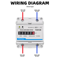 Meteran Energi Listrik Digital Din Rail Satu Fasa 1P 2 Kawat kWh AC 230V Voltmeter Ammeter LCD Analog Counter Display