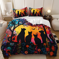 Ensemble de housse de couette en polyester à imprimé floral numérique moderne personnalisable - Utilisation domestique, faible MOQ, toutes tailles et motifs