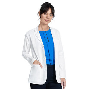 Qualité supérieure XL Lady Doctor Scrubs Logo personnalisé Polyester Coton Tricoté Tissu Clinique Médicale Hôpital Femmes Blouse de Laboratoire - Product Image 3