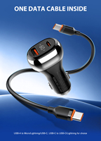 LDNIO C2-1 Nouveauté Chargeur de voiture double port 60W PD 30W USB-C PPS + 30W USB-A QC3.0 Adaptateur multi-appareils pour véhicule