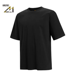 T-shirts personnalisés à manches courtes pour hommes, streetwear vierge, haute qualité, 100 % coton épais, col ras du cou oversize pour hommes - Product Image 1