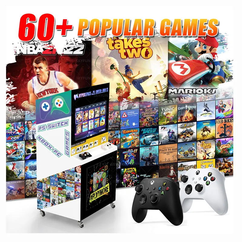 저렴한 가격 게임 센터 2 플레이어 동전 작동식 PS5 4K 인기 게임 80 개가 포함 된 비디오 콘솔 기계