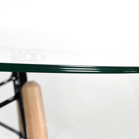 Meubles de salle à manger à bas prix, table à manger avec plateau en verre, pieds de table, meubles de maison, chaise de salle à manger moderne en plastique transparent avec du bois