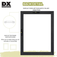 Cadre flottant moderne en MDF noir DX Designs pour toiles 8x10, 11x14, 12x16 pouces – Cadre photo flottant DIY facile à assembler avec Velcro pour décoration de galerie et de maison