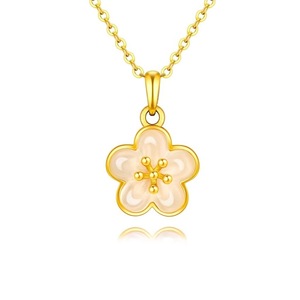 Gold Plated Alluvial Gold Jade Plum Pendant Women's Open Plum <strong>Ring</strong> Three-Dimensional Plum Necklace <strong>O</strong>-Shaped <strong>Choker</strong> - Product Image 6