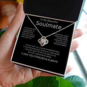 จี้สร้อยคอทองแดงรูปปมรักคลาสสิก My Beautiful Soulmate พร้อมการ์ดข้อความสั่งทำพิเศษ - ของขวัญวันวาเลนไทน์สุดโรแมนติกสำหรับคู่รัก - Product Image 4