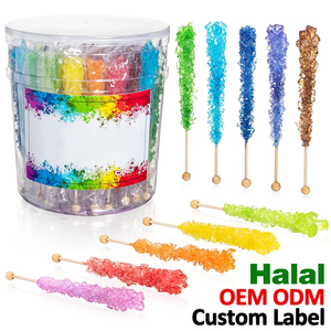 Fabricant d'usine de bonbons Vente en gros Saveur de fruits Crystal <span class=keywords><strong>Rock</strong></span> Candy Sucettes Avec Café Certificat Halal/Casher - Product Image 1