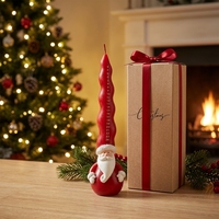 Bougie pilier artisanale écologique à combustion longue durée pour Noël, décoration d'intérieur, boîte cadeau pour fête d'Halloween