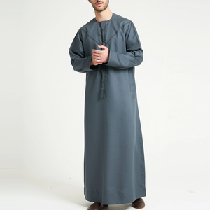 Túnica Tradicional Musulmana de Alta Calidad, Thobe Informal y Modesto para Hombre, Largo hasta el Suelo, Manga Larga, Poliéster, en Venta - Product Image 6