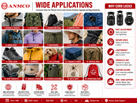 Cierre de Cordón de PP o PA Modelo AM84512 con Diseño Funcional para Ensamblajes de Accesorios B2B, Color y Logotipo Personalizados, Suministro OEM