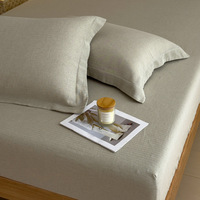 Couvre-lit moderne et simple en coton et lin, teinture réactive unie, absorbant l'humidité, respirant, pour un sommeil décontracté et confortable