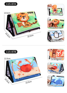 Libro in Stoffa per Neonati 3-6 Mesi con Coda di Animale, Resistente agli Strappi, Unisex, Educazione Precoce, Specchio, Giocattoli da Scrivania, Calendario, Prodotto a Guangdong - Product Image 6