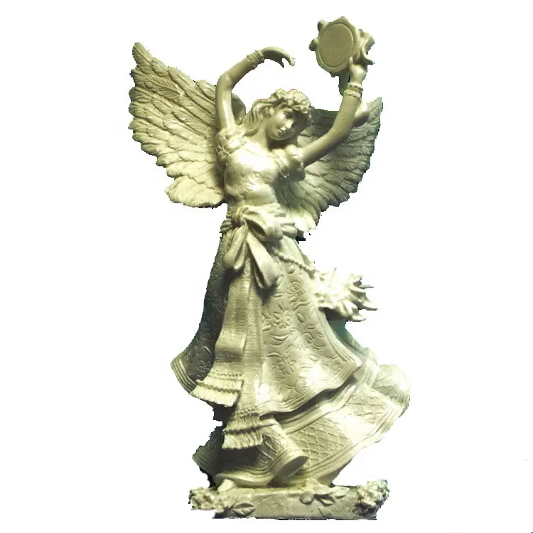 Наружный декор, большая Статуэтка ангела из смолы, танцующая для сада