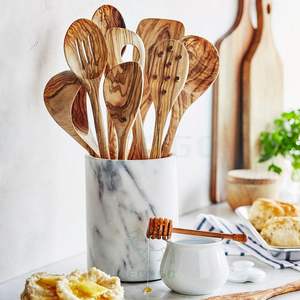 Cuillère de cuisine en bois d'olivier et bambou, design moderne, bonne qualité, sans danger pour les aliments, écologique, durable, légère - Product Image 4