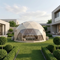 Dôme géodésique de glamping imperméable en PVC 850G, Dôme Ciel Étoilé pour Manoir de Campagne, Villa, Cour Privée, Propriété de Vacances