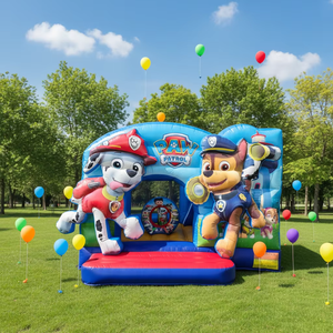 Château gonflable pour enfants Patrol Commercial Paw, jeu d'extérieur unisexe, toboggan pour enfants, matériau PVC, capacité de 300 à 500 kg - Product Image 1