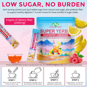 โซโลทรี ซุปเปอร์เยอร์บา <span class=keywords><strong>ผสม</strong></span>วิตามินดี3 แมกนีเซียม และอัชวาคานธา ชา Mate ชนิด<span class=keywords><strong>ผง</strong></span>สำเร็จรูป สารสกัดจากพืช ช่วยระบบย่อยอาหารและเพิ่มพลังงาน - Product Image 4