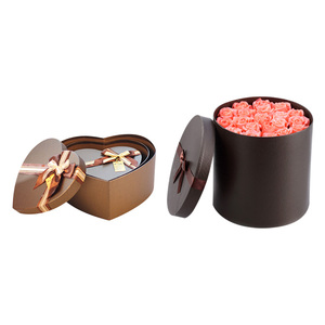 Recycled eco friendly Guangzhou Printing stamp logo round cardboard flower packaging boxes for delivery