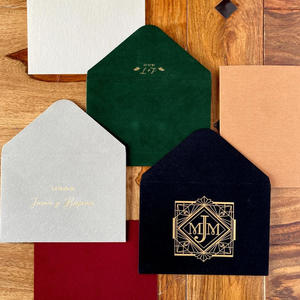 Enveloppes élégantes <span class=keywords><strong>en</strong></span> velours rose pour 21 ans, invitation de mariage pour fête d'anniversaire, emballage de cartes RSVP, enveloppes <span class=keywords><strong>en</strong></span> velours de couleur personnalisée - Product Image 2