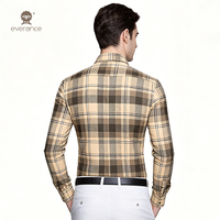 Kemeja Pria Lengan Panjang Slim Fit Motif Kotak-Kotak Klasik, Formal Bisnis Kasual Kancing Depan, 100% Poliester, Sensasi Sejuk untuk Kantor