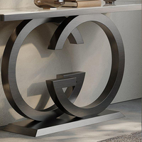 Table basse moderne de luxe en fer forgé noir et or, plateau en ardoise, mobilier de salon haut de gamme, populaire et abordable