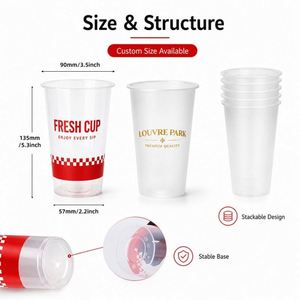 Vaso desechable de PP para bebidas de 90 mm de diámetro y 500 ml para cantinas escolares, pedido al por mayor, logotipo personalizado, multiusos, Guangdong - Product Image 3