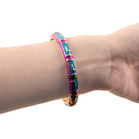 Bracelets vintage en émail à bas prix, prêts à être expédiés en gros, bijoux en alliage émaillé, bracelets simples rétro minimalistes pour les détaillants