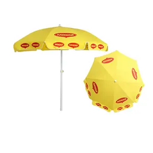 לוגו מותאם אישית הדפסת שמש חיצוני פרסום גן חוף מטריית חוף מטרייה חיצונית