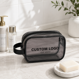 Wholesale Portable Printed Logo Waterproof Makeup Travel <b>Toiletry</b> Zipper Custom Logo <b>Clear</b> Pvc Cosmetic <b>Bag</b> - Product Image 2