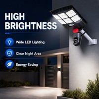 Luz de Calle Solar Integrada con Cámara de Doble Lente y Alarma de Advertencia Roja, Personalizable OEM/ODM, para Seguridad en Almacenes y Portones Comerciales