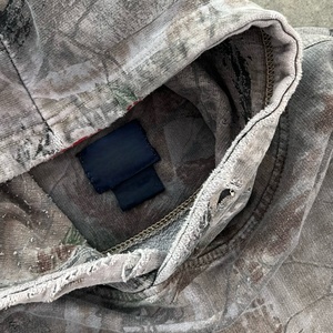 เสื้อฮู้ดดี้พิมพ์ลายต้นไม้ผ้าฝ้าย 100% แบบ OEM สั่งทำพิเศษ ทรงโอเวอร์ไซส์ ลายพราง ล้างสีแบบเอซิด ซิปหน้า ใช้เทคนิคเอนไซม์วอช สำหรับฤดูหนาว - Product Image 4