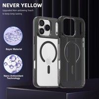 Étui de téléphone transparent en TPU + acrylique résistant aux chocs avec charge magnétique Senyork, compatible avec la charge sans fil pour 12/13/14/15/16 Pro Max