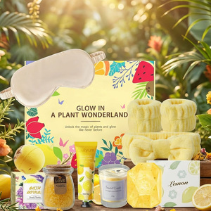 Lemon Fragrance Spa Bath Gift Box Scented Candle Shower <b>Gel</b> Set Valentine's Day Mother's Day Gift for Ladies Spa Home Relax <b>Kit</b> - Product Image 1