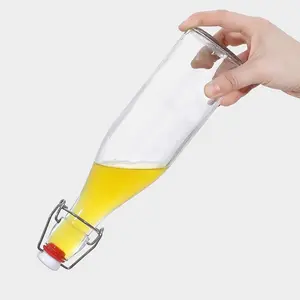 1L 1000ml klasik kolay Flip kapak içecek bira şarap su Kombucha şişeleri cam şişe salıncak üst kapağı ile