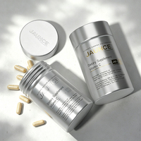 Emballage de soins de santé pour huile de poisson et vitamines, en aluminium de qualité alimentaire, avec couvercle double couche, logo sérigraphié, pour capsules et bouteilles en aluminium