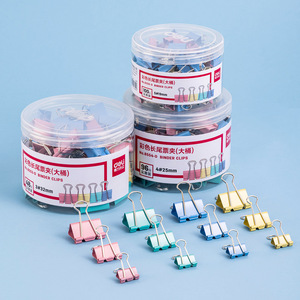 Deli <b>Binder</b> Clips 3#32mm 4#25mm 5#19mm Mixed Colors Large Bucket Stationery Office Supplies - Product Image 1
