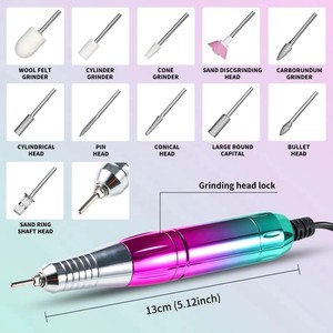 Taladro Eléctrico para Uñas de 45000 RPM, Pulidora Profesional de Uñas, Juego de Limas para Uñas de Bajo Ruido para Manicura en Salón/Hogar - Product Image 5