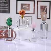 Flacon de parfum en cristal de luxe pour cadeau d'anniversaire de mariage, vide, avec pierre d'agate naturelle