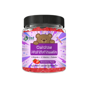 Private Labels Strawberry Taste Dental Support <b>Gummy</b> <b>Candy</b> with Zinc Boost Energy Levels Calcium Multivitamin Gummies for Kids - Product Image 1