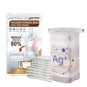 Cube Plastics Vacuum Storage Bag Ag+ Anti-Bacteria Protection Clothes Compression Bags For Clothing