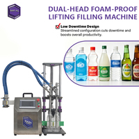 Machine de remplissage à double tête anti-mousse Swift-Fill 316SS haute précision pour bouteilles d'eau, d'huile et de liquides, avec écran tactile et levage automatique