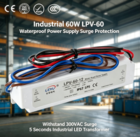 Alimentation LED étanche OKEY LPV-60 60W 5A IP67 AC-DC 12V 24V 36V 48V à tension constante pour éclairage extérieur CE ROHS