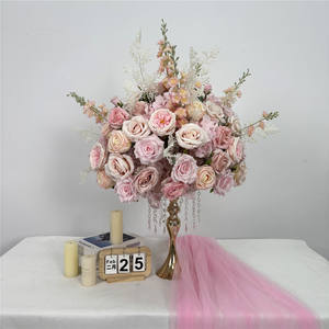 ลูกบอลดอกไม้สีชมพูขนาด 60 ซม. ช่อดอกไม้ราคาประหยัดสำหรับตกแต่งโต๊ะกลาง - Product Image 1