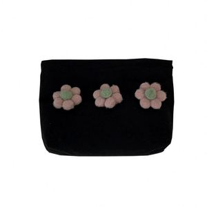 Sac de maquillage BSCI, grande capacité, portable, motif floral 3D, sac de voyage à fermeture éclair, sac de rangement à main pour fille - Product Image 5