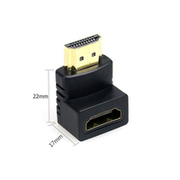 Adaptateur HDMI à angle droit de 270 degrés, plaqué or, haute vitesse, HDMI mâle vers femelle, connecteur adaptateur 4K*2K
