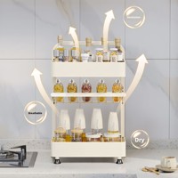 Étagère de rangement pliable en métal multi-niveaux pour épices de cuisine, étroite, amovible, sur pied, pour huile, sel, sauces, vinaigre et assaisonnements